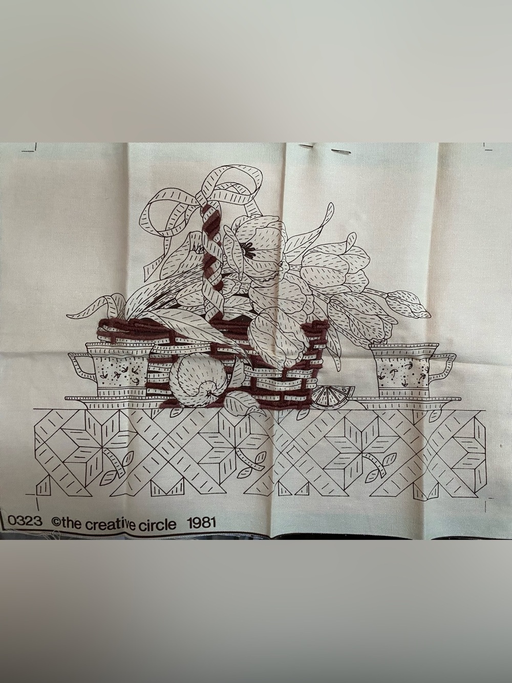 Partially Stitched Printed Cloth Embroidery Panel